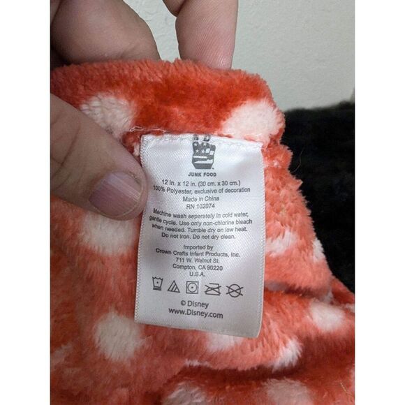 Disney Junk Food Minnie Mouse Red and White Polka Dot Lovey Blanket 2018 - Picture 2 of 4